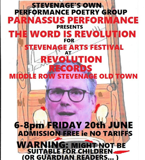 Poster advertising The parnassus poetry The word is revolution